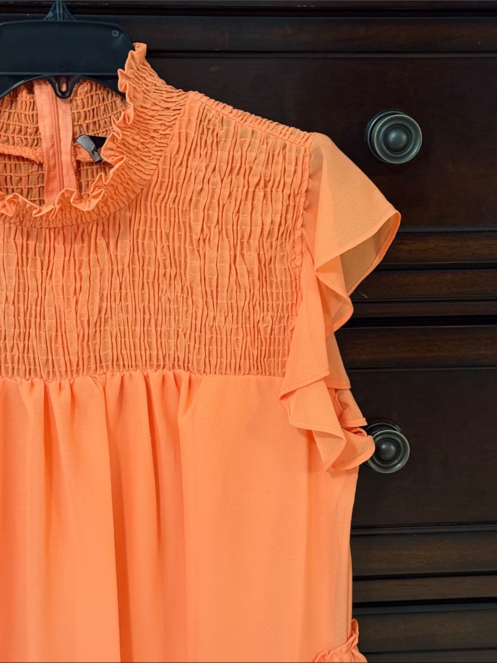 Orange Ruffled Tiered Dress - Picture 3 of 5